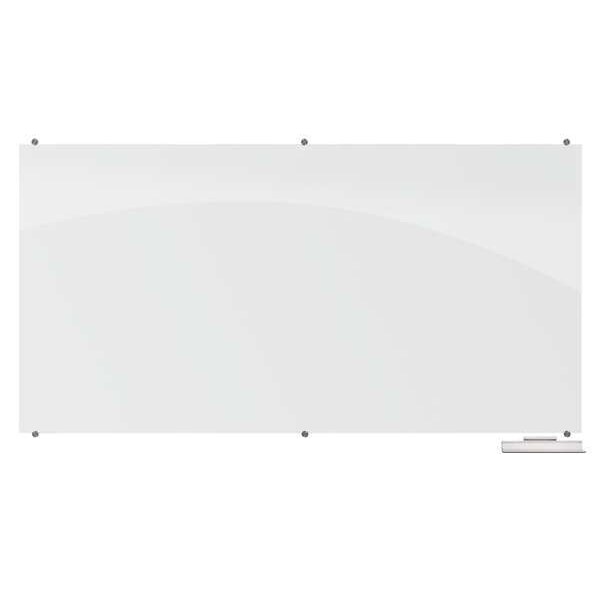 Mooreco 48"x96" Glass Whiteboard, Gloss, Dry Erase Height 48 in 83846 Zoro