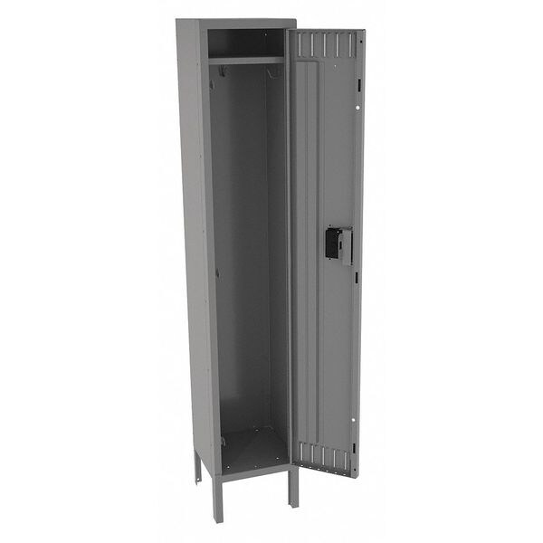 Tennsco Wardrobe Locker, 12 in W, 15 in D, 66 in H, (1) Tier, (1) Wide, Medium Gray STS-121560-1MG