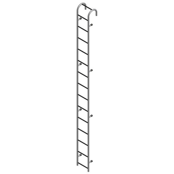 Cotterman Storage Tank Ladder, Steel, 14 Steps, Gray Powder Coated