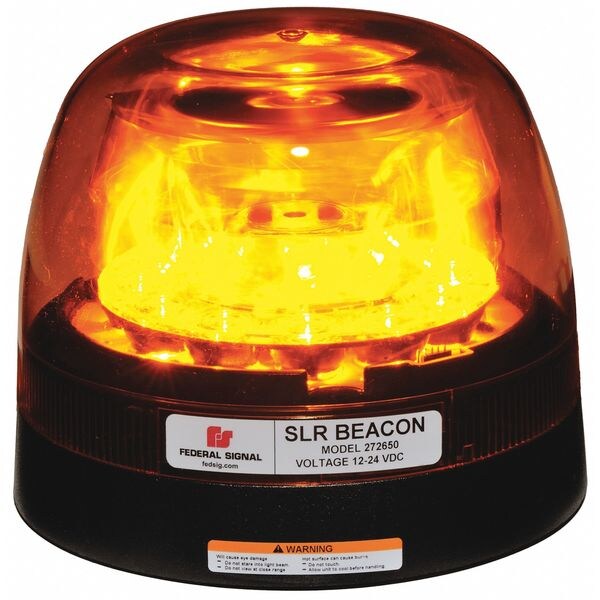 Federal Signal LED Rotating Beacon, Perm/Pipe Mt, Amber 272650-02