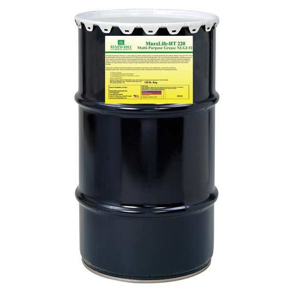 Renewable Lubricants 120 lb High Temperature Grease Drum 89005 Zoro