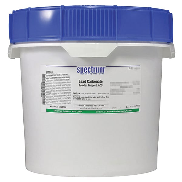 Spectrum Lead Carbonate, Powder, Reagent, ACS, 12kg L104512KG18 Zoro