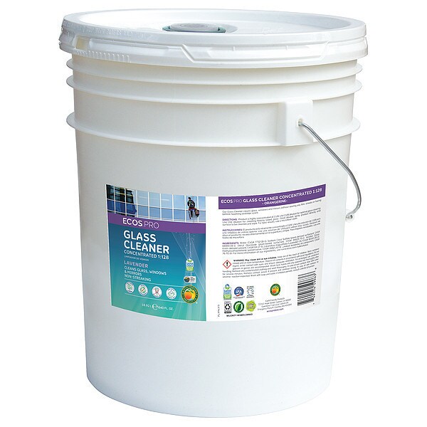 Ecos Pro Liquid Glass Cleaner, 5 gal., Translucent, Lavender, Pail