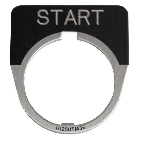 Eaton Cutler-Hammer Legend Plate, Half Round, Start, Black