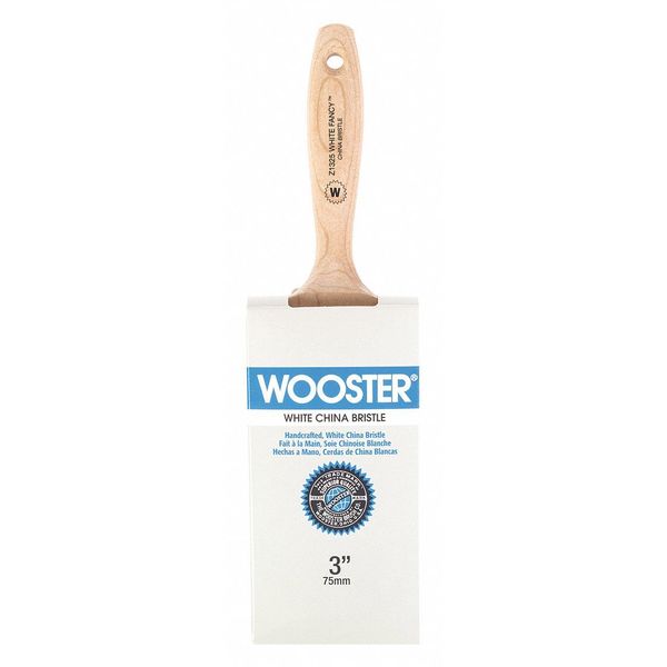 Wooster 3" Wall Paint Brush, White China Bristle, Sealed Maple Wood Handle, 1 Z1325-3