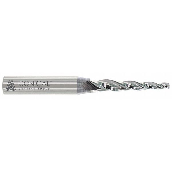 thumbnail image 2 of Harvey Tool 20660-C6 .060” Taper Carbide End Mill – 1° Taper, 1/8” Shank, USA 2 of 5