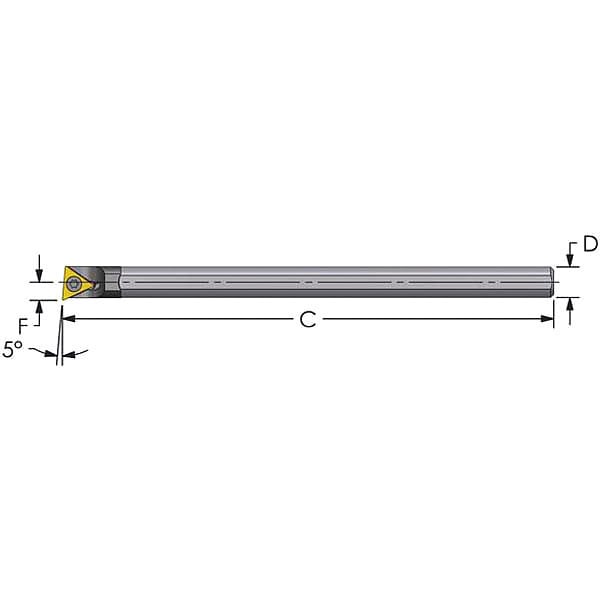 UltraDex Usa Boring Bar, 0.250" x 6" Size, Carbide, RH FCUD25065R