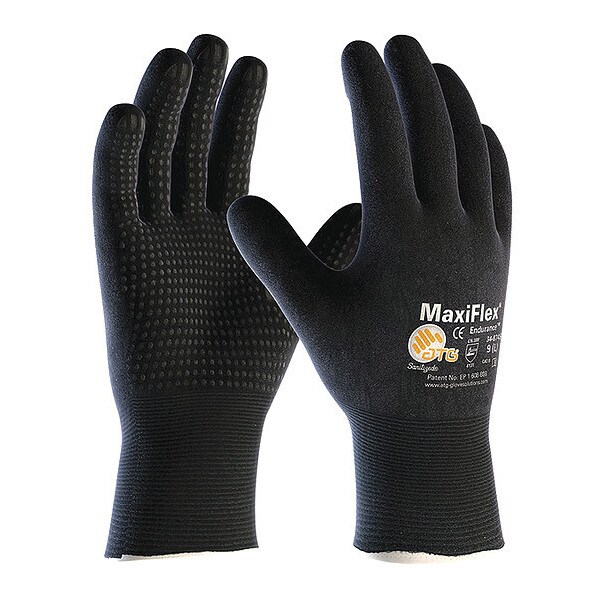 Pip Foam Nitrile Coated Gloves, Full Coverage, Black, XL, PR 348745/XL