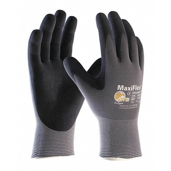 Pip Foam Nitrile Coated Gloves, Palm Coverage, Black/Gray, L, PR 34874