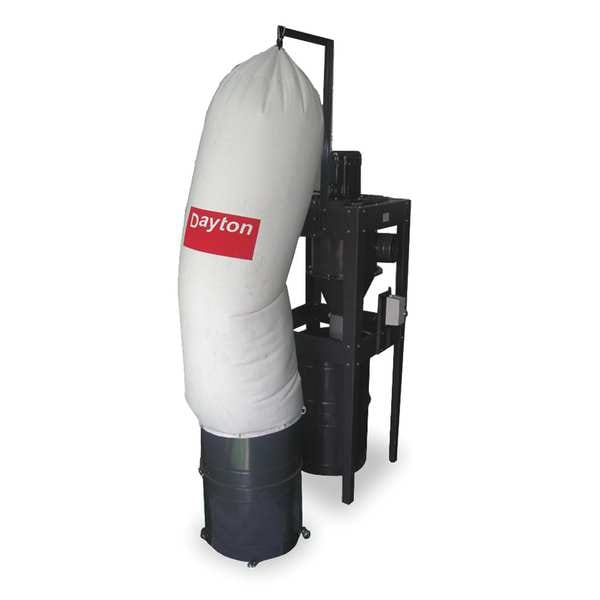 Dayton Dust Collector, 2,600 CFM Max Flow, 5 hp, 3 Phase 3AA25 Zoro