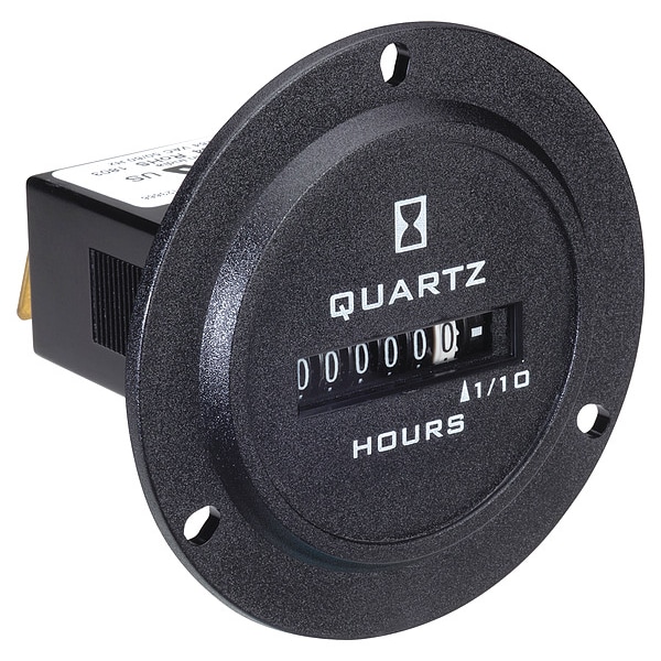 Trumeter Hour Meter, Round, Electromechanical, Non Resettable, Hours