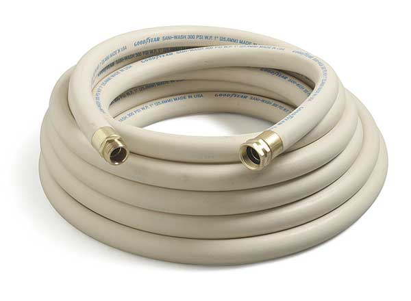 Continental 1/2" ID x 50 ft EPDM Coupled Washdown Hose 300 PSI WT 3ATL7