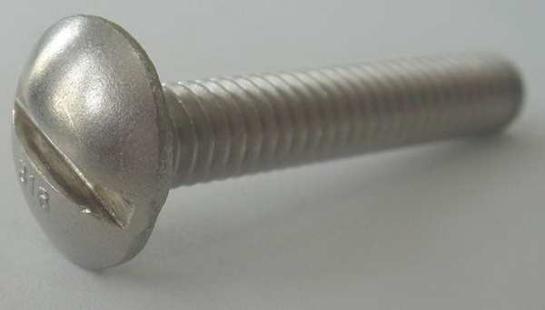 Zoro Select 1/4"-20 x 1/2 in Slotted Truss Machine Screw, Plain 18-8 Stainless Steel, 100 PK 3AWR3