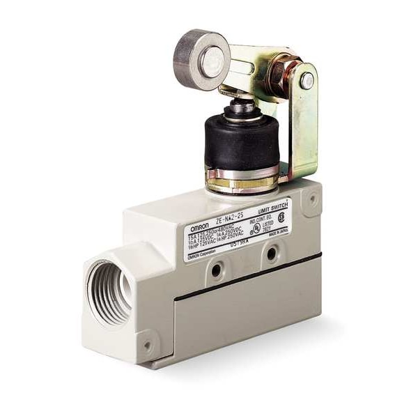 Omron Limit Switch, Plunger, Roller Lever, SPDT, 15A 480V AC ZENA2