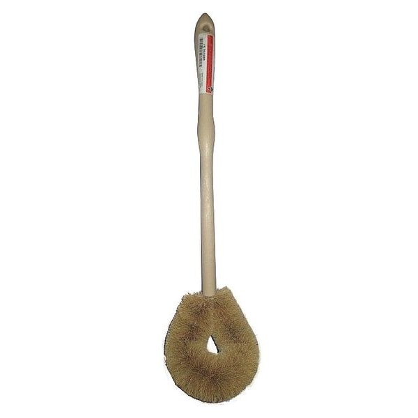 Tough Guy 4 1/2 in W Toilet Brush, Soft, 14 5/8 in L Handle, 6 in L Brush, Beige, Plastic, 20 in L Overall 3A349