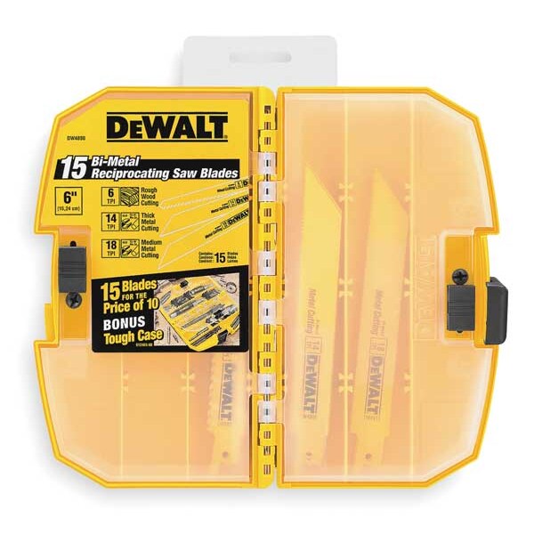 Dewalt 15 Piece BiMetal Reciprocating Saw Blade Set with tough case