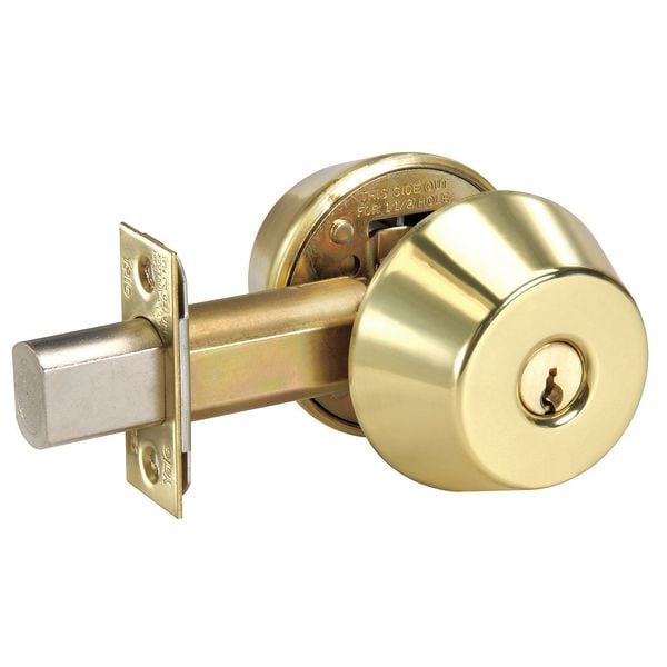 Yale Deadbolt, Bright Brass D222 X 605