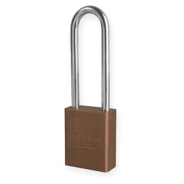 American Lock Lockout Padlock, KD, Brown, 1-7/8"H A1107BRN