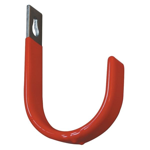 Zoro Select Steel Hook, Orange Vinyl Coated, 5 1/2 In L 4ERV8