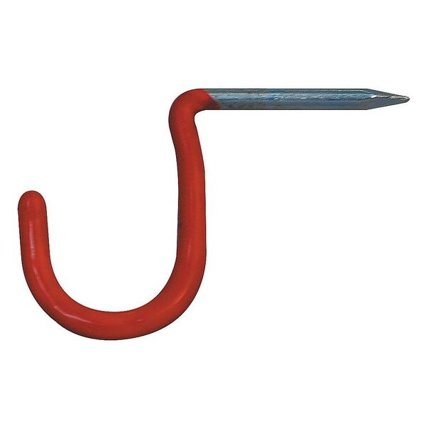 Zoro Select Nail In Hook, Red Vinyl, 2 In, PK10 4ERX7 Zoro