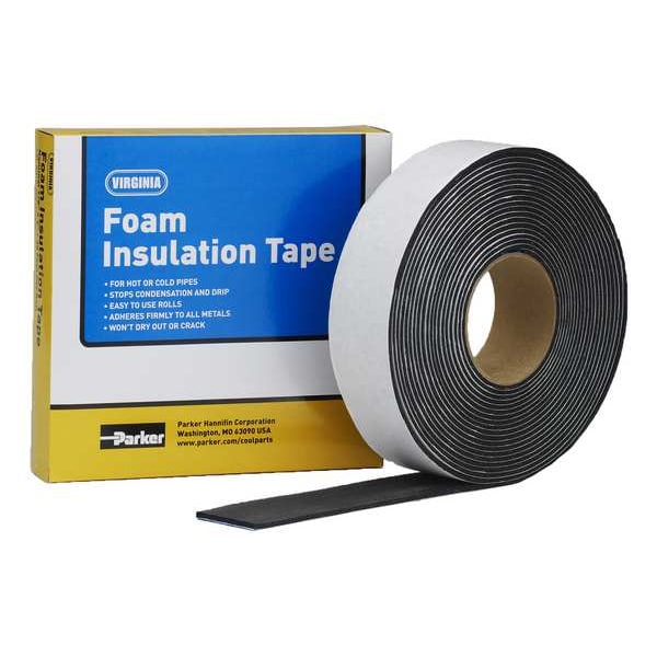 Parker Virginia Foam Insulation Tape, 2 in W x 10 yd L, 1/8 in Thick