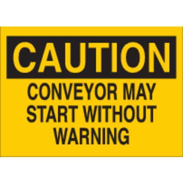 Brady Caution Sign, 7" Height, 10" Width, Plastic, Rectangle, English 22865