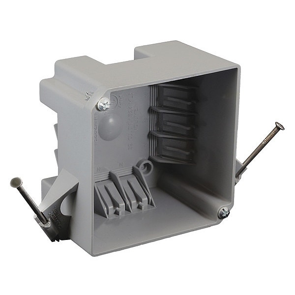 Cantex Electrical Box, 32 cu in, Square Box Type, 2 Gangs, PVC