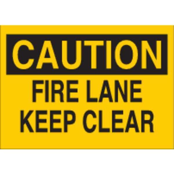Brady Fire Lane Sign, 10" Height, 14" Width, Plastic, Rectangle, English 25641