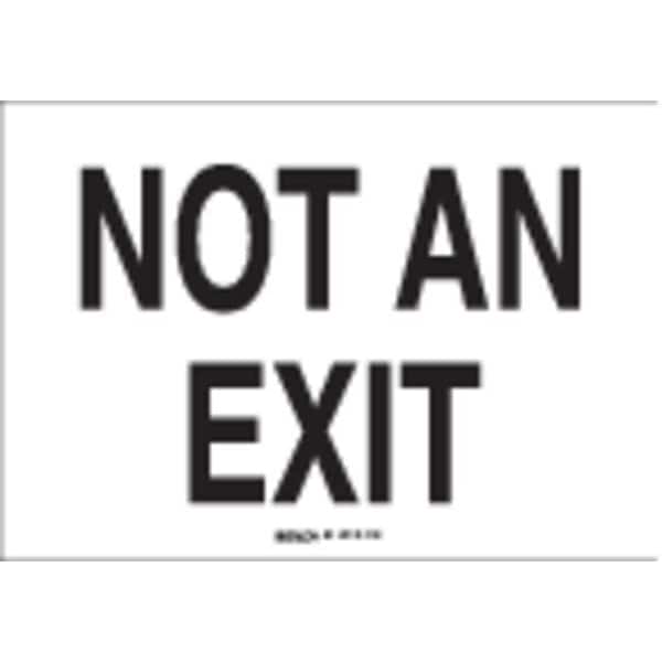 Brady Exit Sign, English, 10 in W, 7 in H, Fiberglass, White 71015