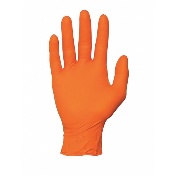 Ansell High Visibility Exam Gloves, Nitrile, Powder Free, Orange, M, 100 PK N482
