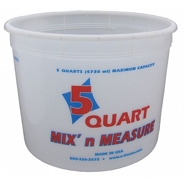 Encore Plastics HDPE Paint Mix & Measure Bucket, 5 qt 1045181 Zoro