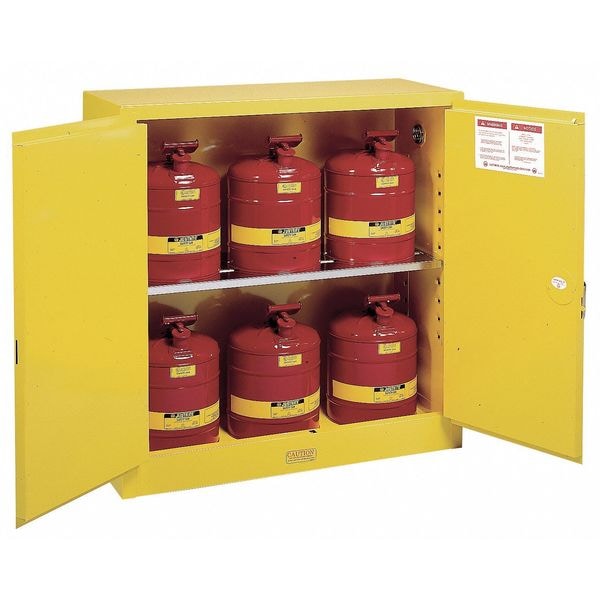 Justrite Flammable Safety 45 Gal., Yellow 8945208 Zoro