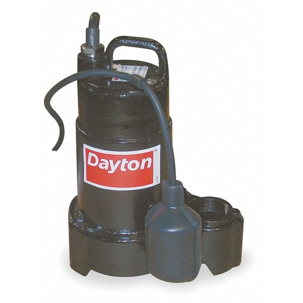 Dayton Pump, Effluent, 1/2 HP, Height: 13" 4HU73