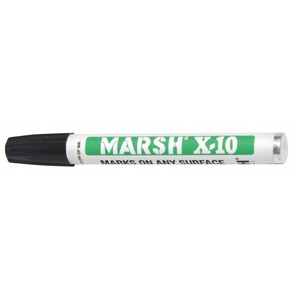 Marsh Permanent Industrial Marker, Black Color Family X10-BK
