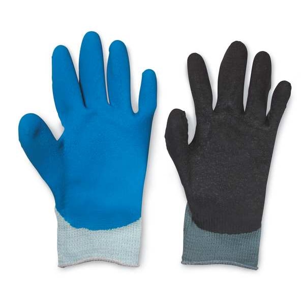 Showa Coated Gloves, Natural Rubber Latex, Crinkled, Palm, 4