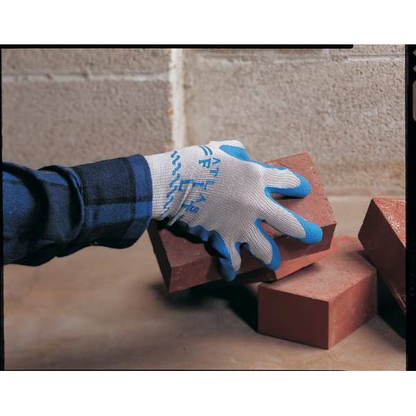 Showa Coated Gloves, Natural Rubber Latex, Crinkled, Palm, 4