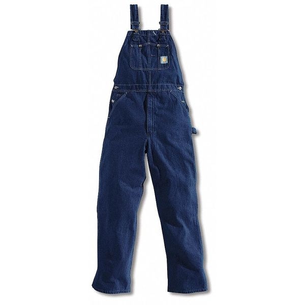 Carhartt Bib Overalls, Washed Drkstn, Size 34x32 In R07 DST 34 32