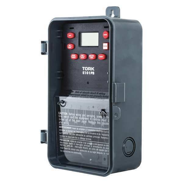 Tork Electronic Timer, 24 hr, SPST E101PB Zoro