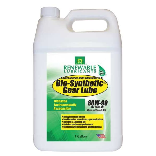 Renewable Lubricants 1 gal Bio-SynXtra GL-5 Gear Oil jug Yellow 82133