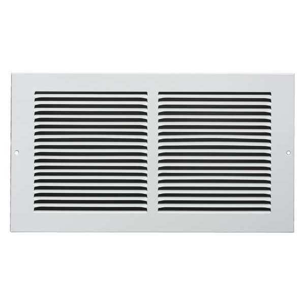 Zoro Select Return Air Grille, 6 X 10, White, Steel 4JRR6