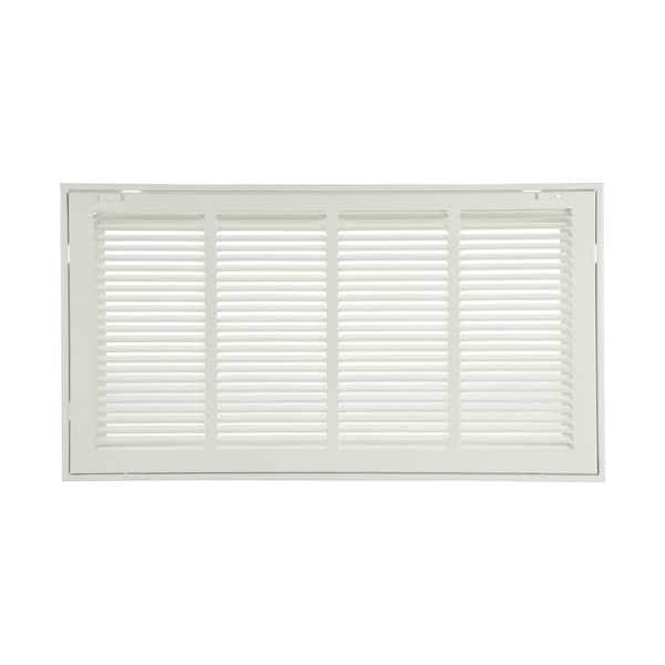 Zoro Select Filtered Return Air Grille, 12 X 24, White, Steel 4JRT9