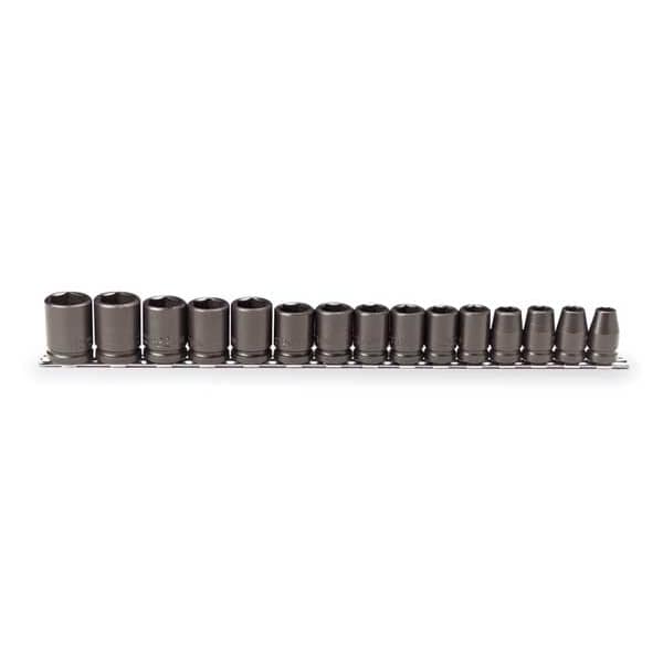 Proto 1/2" Drive Impact Socket Set, Metric, 15 pcs J74204