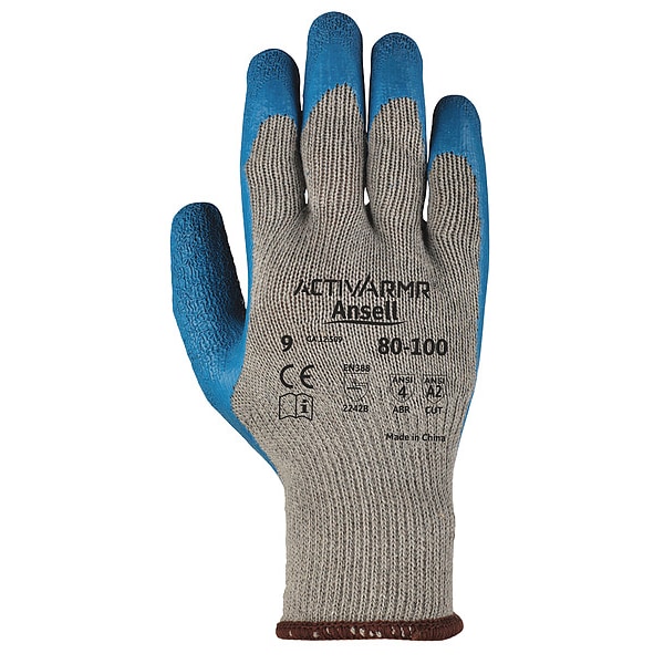 Ansell ActivArmr Coated Gloves, Abrasion, A2 Cut Level, Natural Rubber
