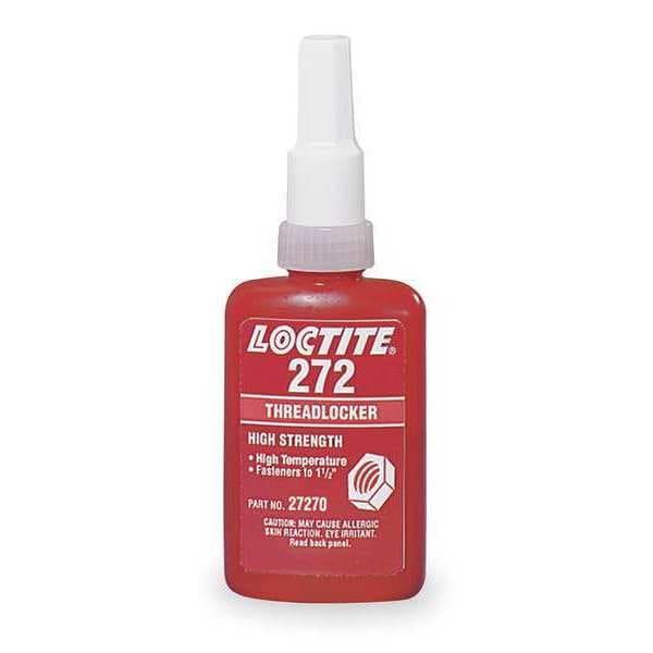 Loctite Threadlocker, LOCTITE 272, Red, High Strength, Liquid, 250 mL