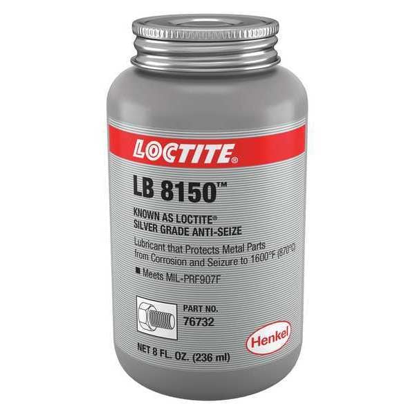Loctite AntiSeize, 8 oz BrushTop Can, Aluminum, Graphite, LB 8150