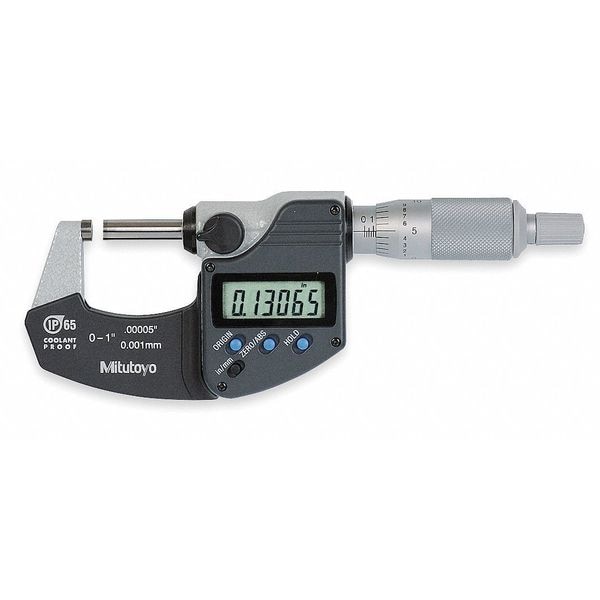 Mitutoyo Digital Micrometer, 0 to 1", Ratchet 29334030 Zoro