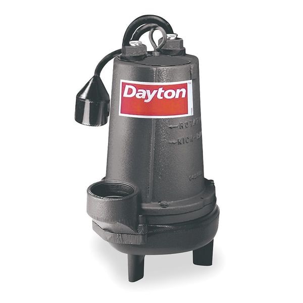 Dayton 2 HP 3" Auto Submersible Sewage Pump 230V Tether 4LE23
