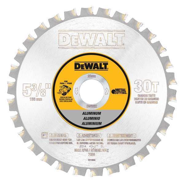 Dewalt 53/8" 30T Aluminum Cutting Saw Blade 20mm Arbor DW9052 Zoro