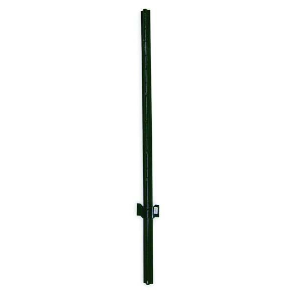 Zoro Select U-Channel Fence Post, 14 ga Gauge, 60 in H, 1 5/16 in Dia, 0.47 lb Wt/Ft. 4LVG5