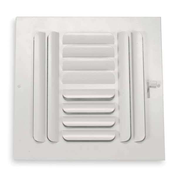 Zoro Select Sidewall/Ceiling Register, 8 X 8, White, Steel 4MJF9